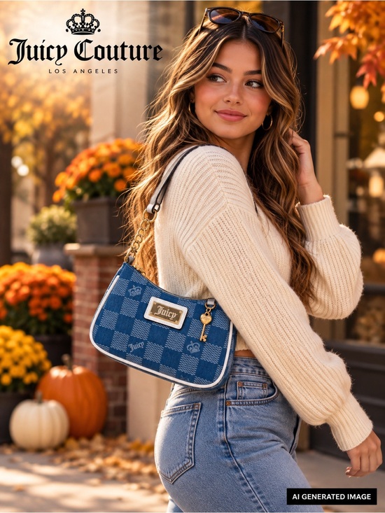 Juicy Couture Handbags - NWT Juicy Couture Miss Independent Denim Shoulder Bag